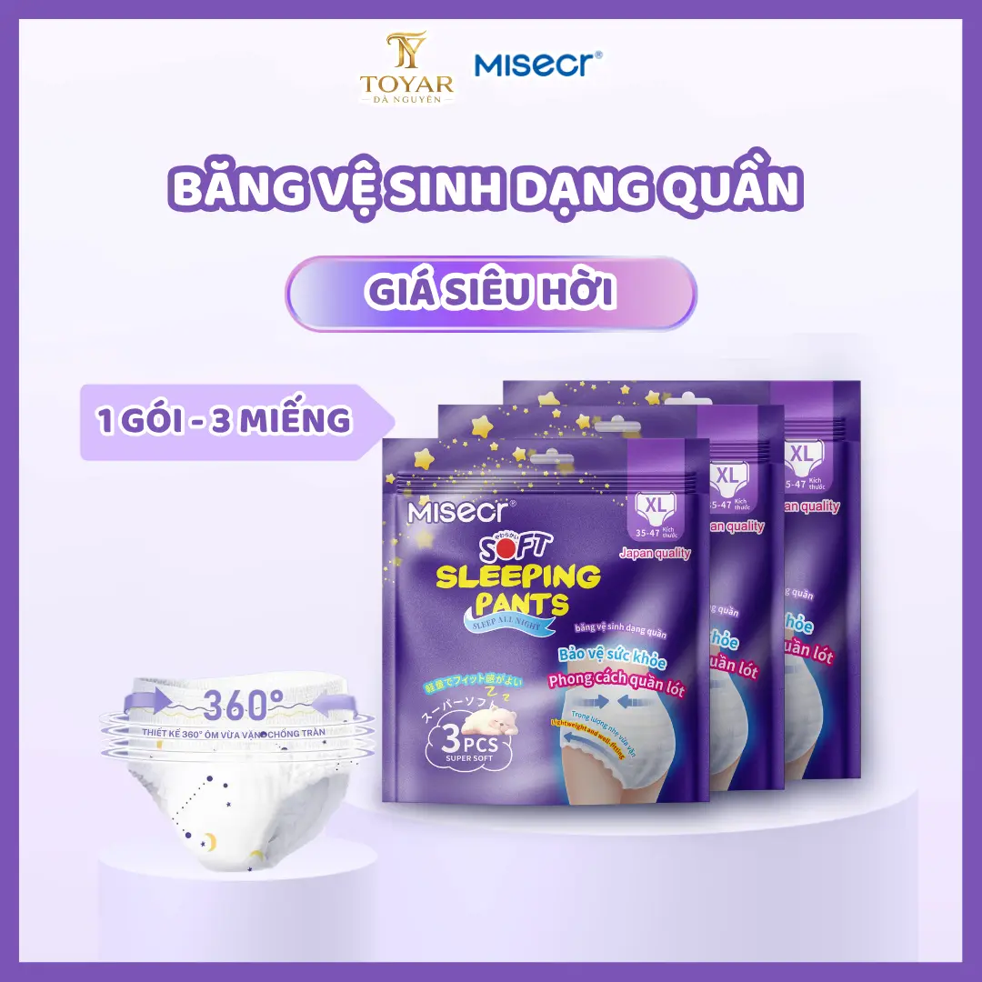 Băng vệ sinh dạng quần Misecr 3 Miếng