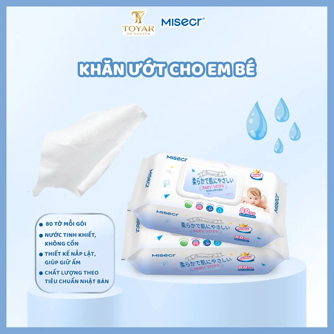 Khăn Ướt Cao Cấp Không Cồn, Không Mùi