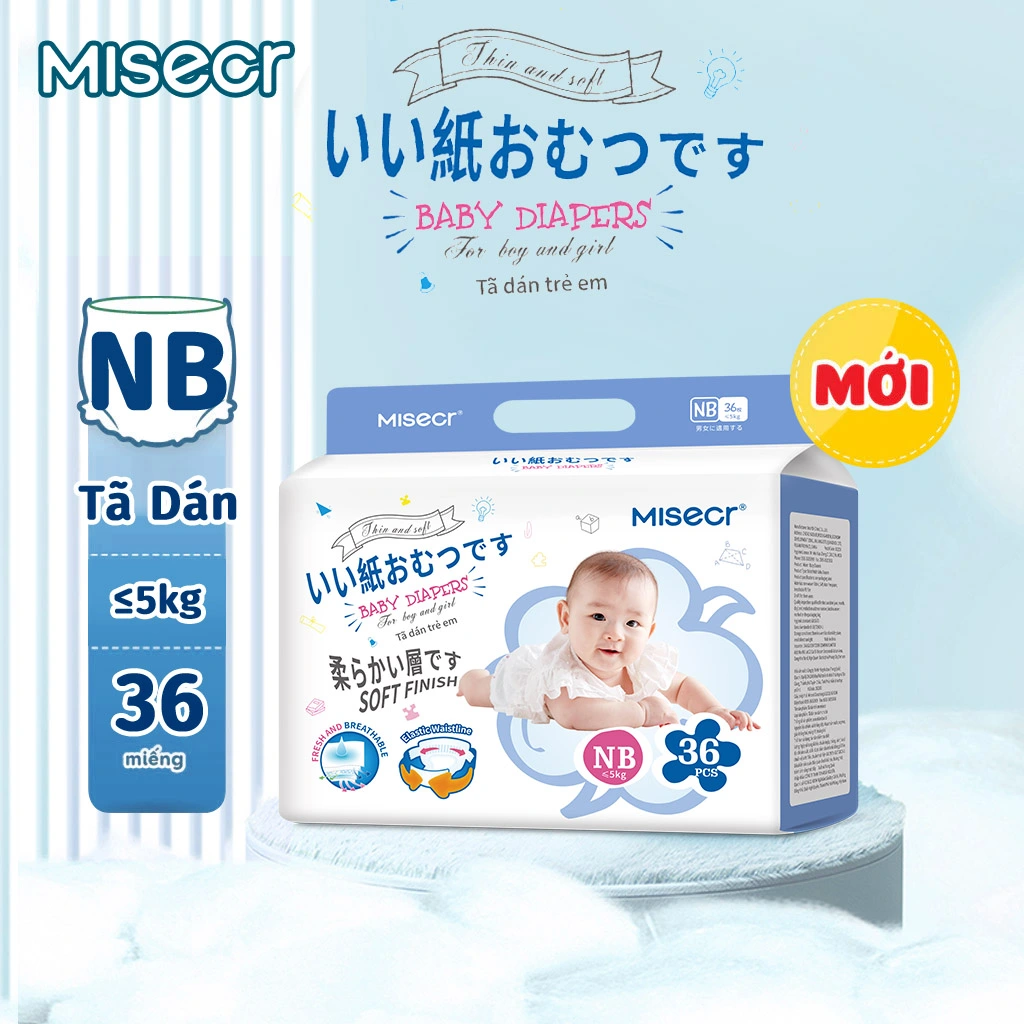 Tã Dán Cao Misecr Siêu Khô Thoáng - 100% Thoáng Khí Mego Jumbo